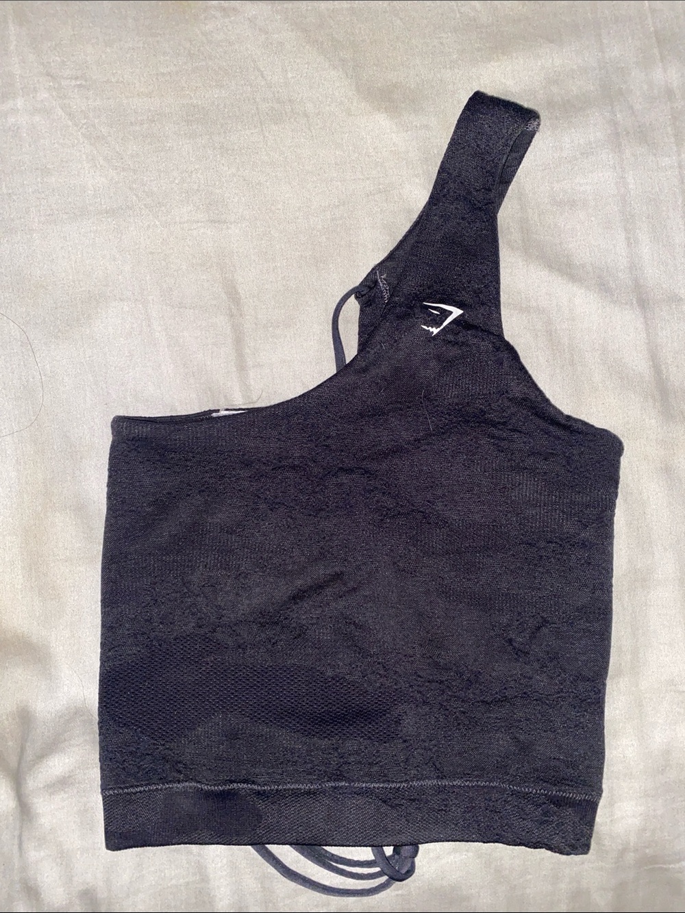 Gymshark Black Asymmetrical One-Shoulder Crop Top